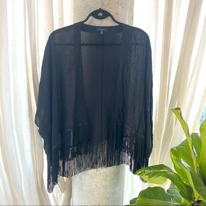 Aritzia Fringe Kimono Style Open Blouse